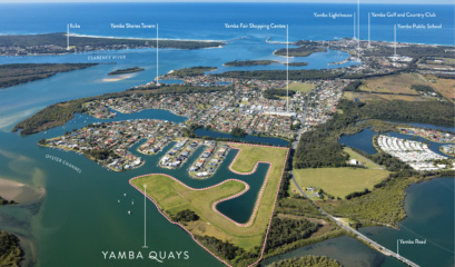 Yamba Quays Marked Location Aerial Scaled